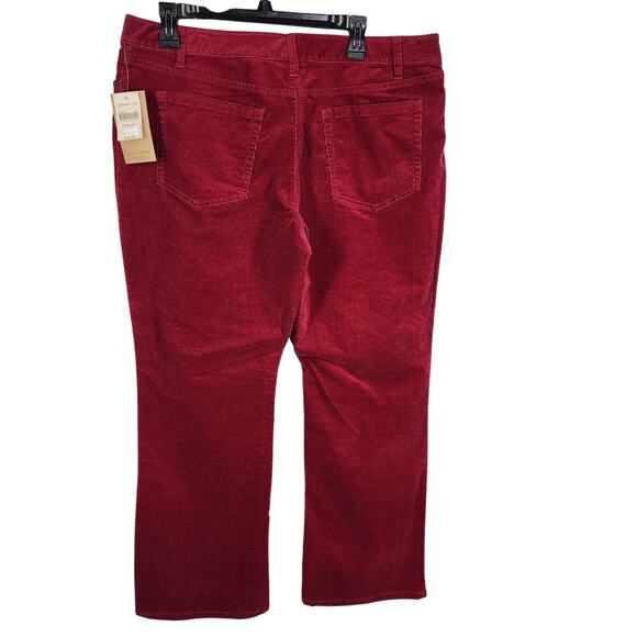 Coldwater Creek Corduroy Jean Boot Cut Women's Size P16 Petite Red Natural NWT - Picture 2 of 10